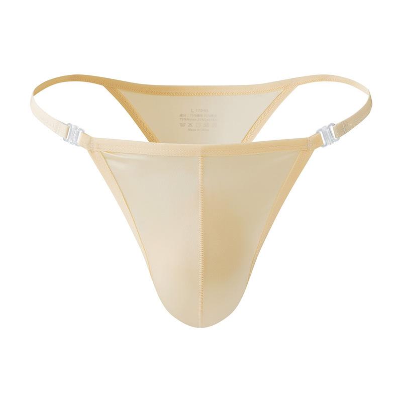 Perizoma Uomo Seta Ghiacciata Biancheria Intima Tasca per Pene T-Back Perizoma Vita Bassa Mutande Morbide Comode Mutandine Lisce Lingerie Slip Bikini