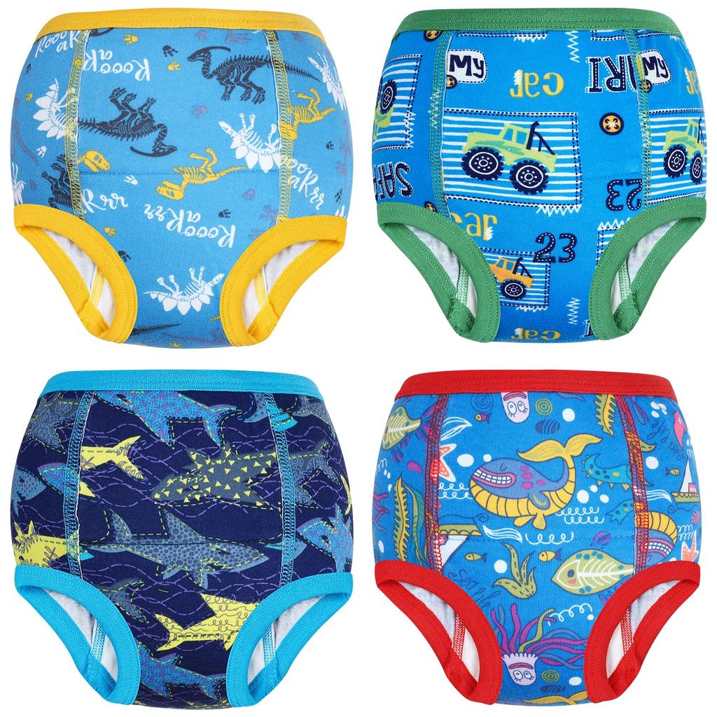 MooMoo Baby Training Set of Highly Soft and for Boys Ages 6 and Up Pants, 6-Layer Cotton, 4, Absorbent, Breathable,