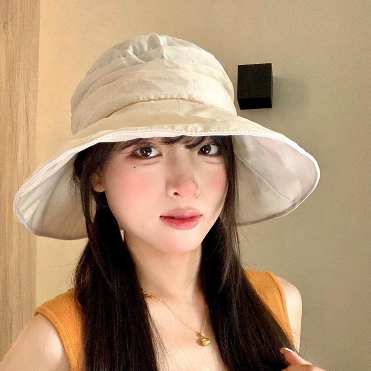 Quick-drying Bucket Hat Women's Spring and Summer Thin Breathable Big Brim Basin Hat Outdoor Travel Shading Sun Protection Hat
