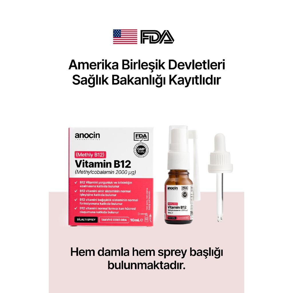 Methyl Cobalamin B12 Spray 1000 Mcg 2000 Ug 10 Ml