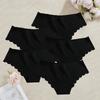 5PCS Seamless Silk Briefs Sexy Panties For Lady Mid Waist Comfortable Girl Silk Panty Female Underpants Woman Lingerie