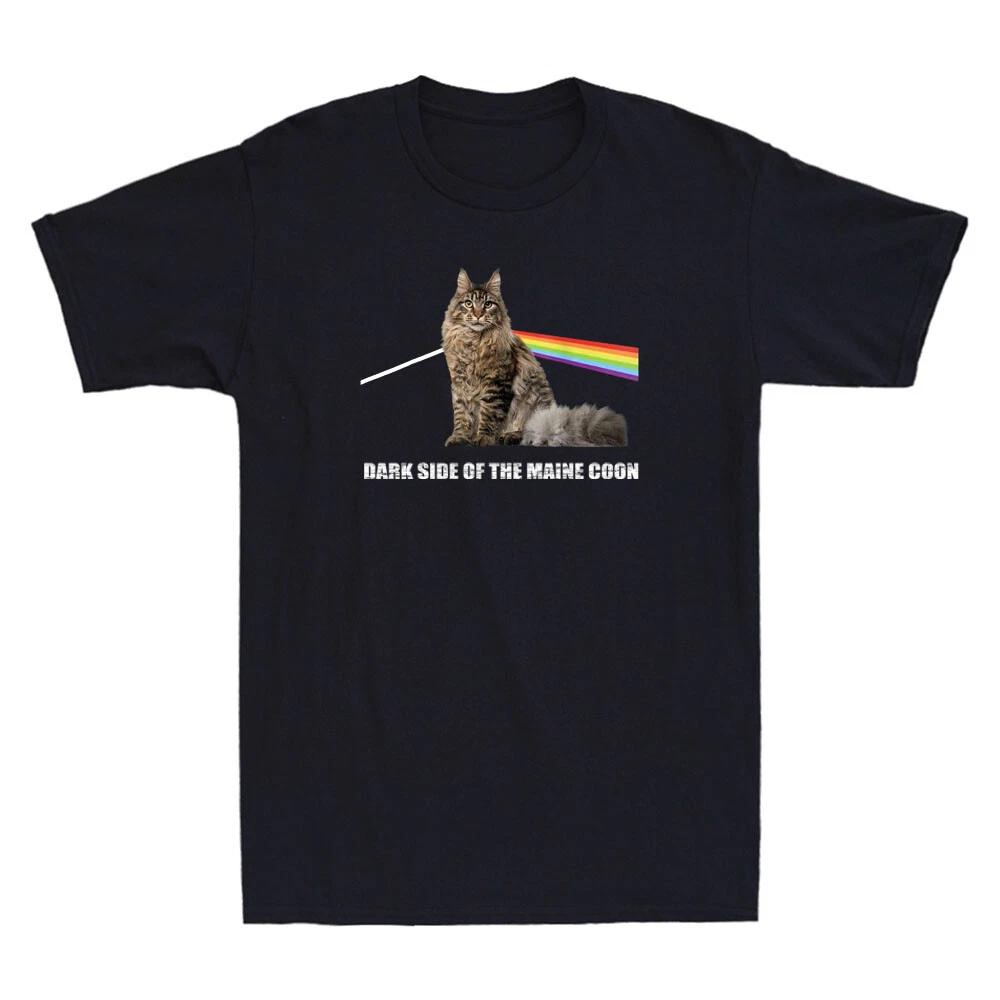 Men s and Women s T-shirts Dark Side Of The Maine Coon Cat Kitten Pet Animal Lover Novelty L