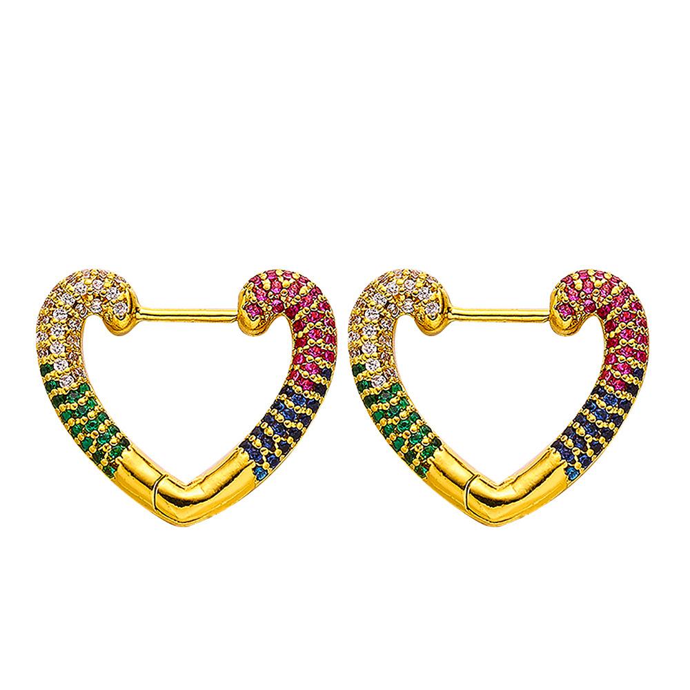 

Серьги с микроинкрустацией из цветного циркония для женщин золотой