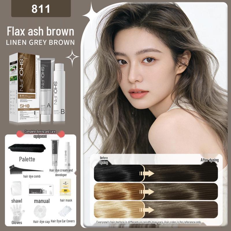 Premium Gift Box: Natural Black & Gray-Brown Linen Hair Dye Cream - Youthful, Vibrant, Plant-Based Formula