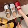Fashion Women Split Toe Flats Shoes Woman Comfy Flats Slippers Soft Bottom Loafers Slip on Beach Slides Buckle Shallow Mouth Mary Jane