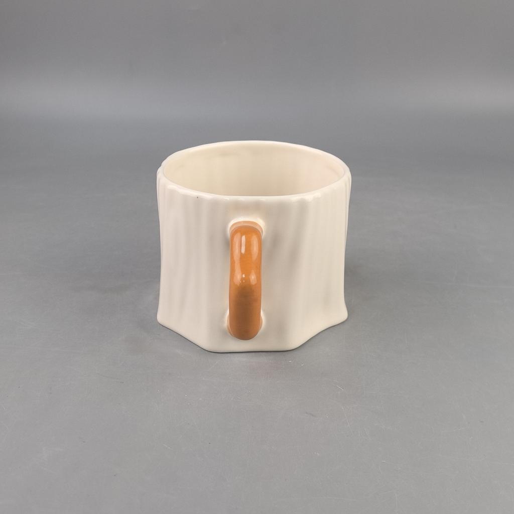Medium Temperature Autumn Forest Series Tree Stump Ceramic Coffee Cup Cute Cartoon Tree Stump Shape Mug Home Office