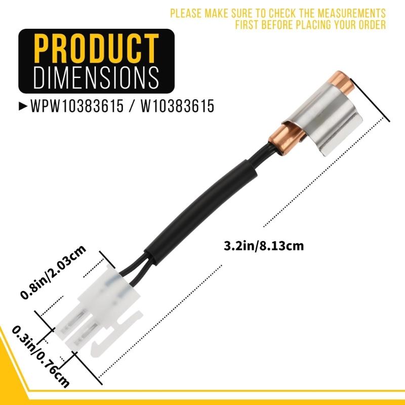 High Accuracy Thermistor Replacement W10383615 Refrigerator Thermistor with Clip Temperature Sensor Easy to Install