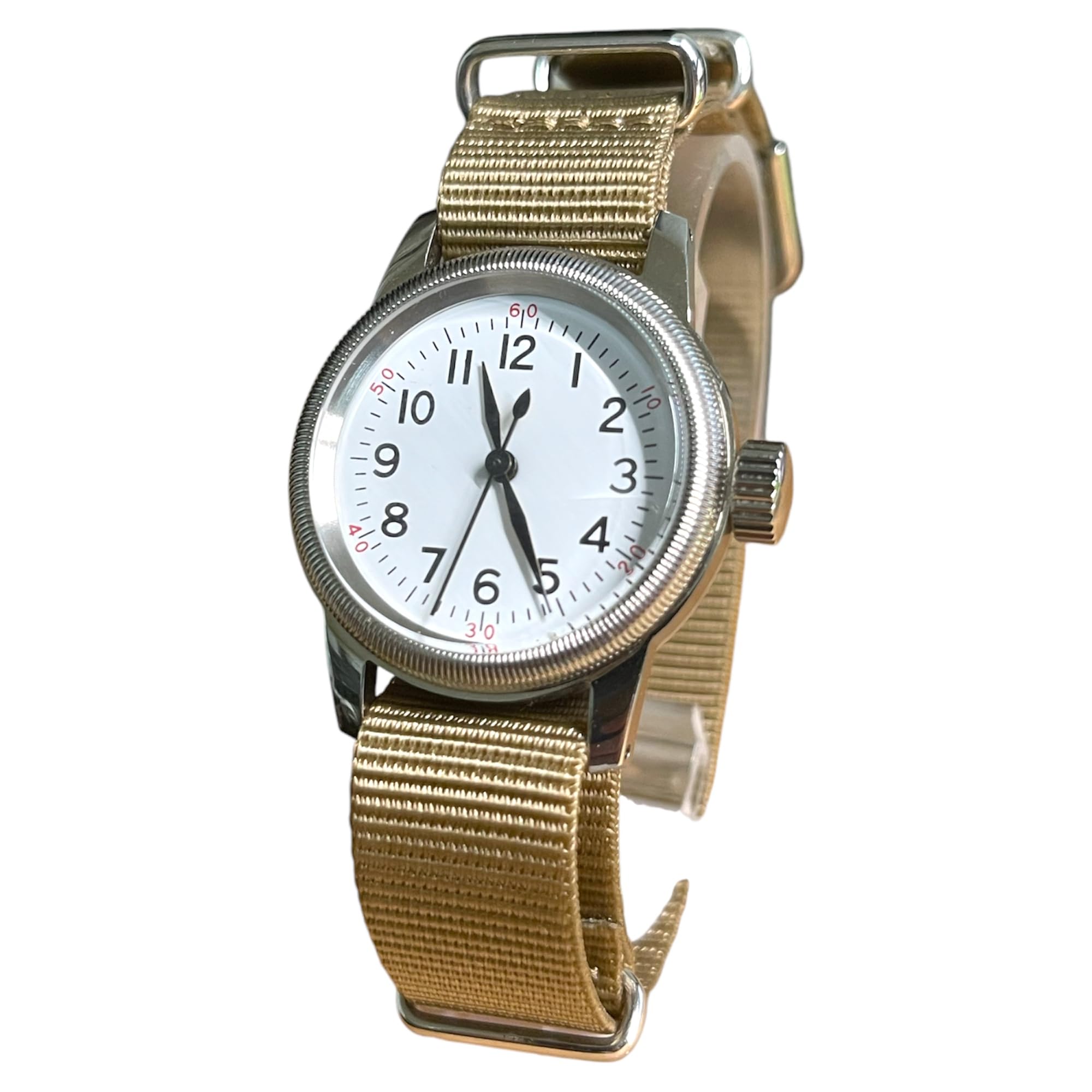 

Military watch TYPE 12H white dial nylon khaki color NATO strap [M.R.M.W.] men s A-11 (desert color)