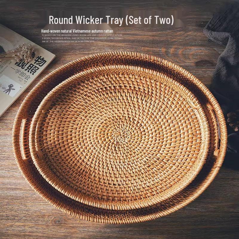 Rattan- und Bambus-Multifunktions-Aufbewahrungs- und Picknickkorb-Kollektion