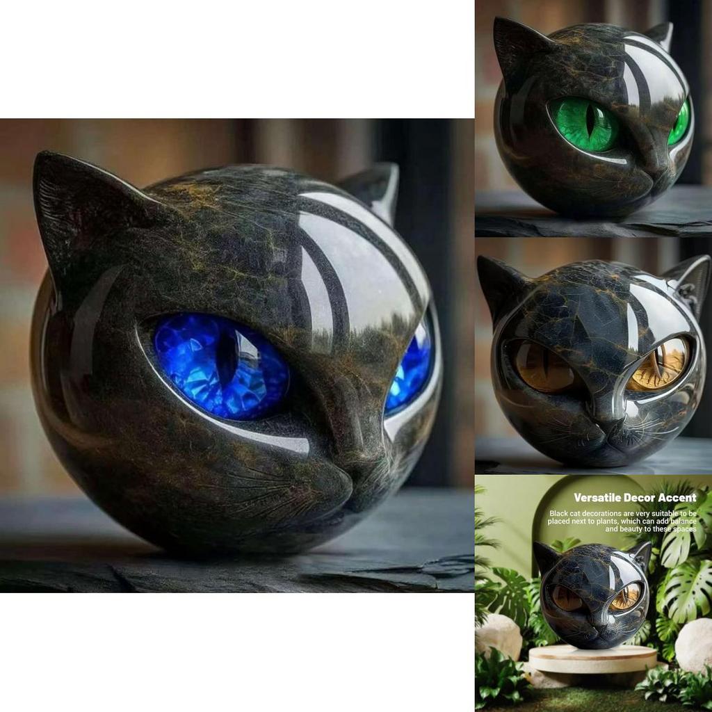 Kreative Katzen-Harz-Ornamente mit Steinmuster für Party-Dekoration und Geschenke