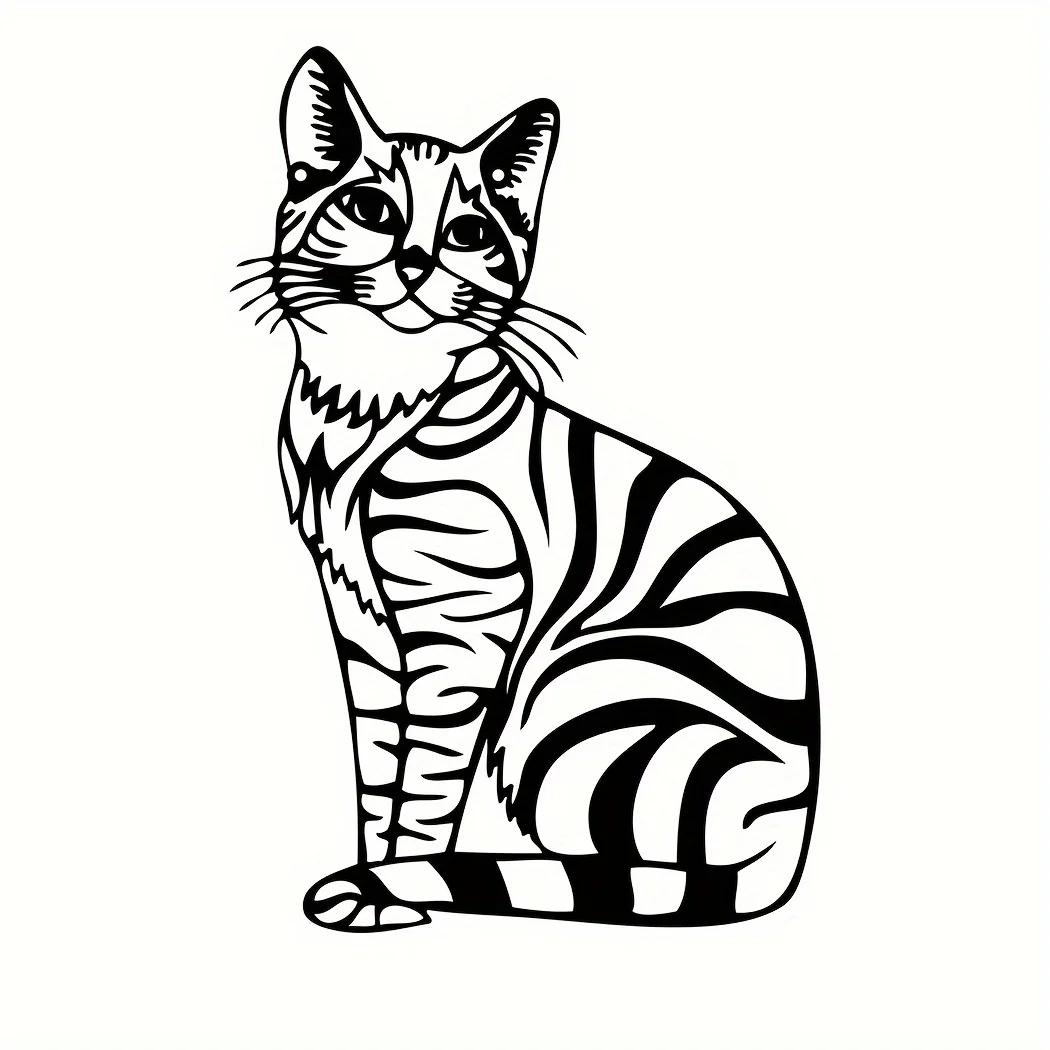 

Металлический знак «Черная кошка», настенное украшение в виде лесной хижины, украшение в виде охотничьего кота, деревенский декор, подарок любителю дикой природы, настенное искусство с кошачьей тематикой чёрный