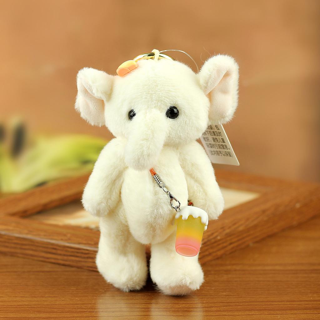 

Cute Elephant Plush Keychain With Movable Joints For Bag Decoration And Gift Ideas Beige