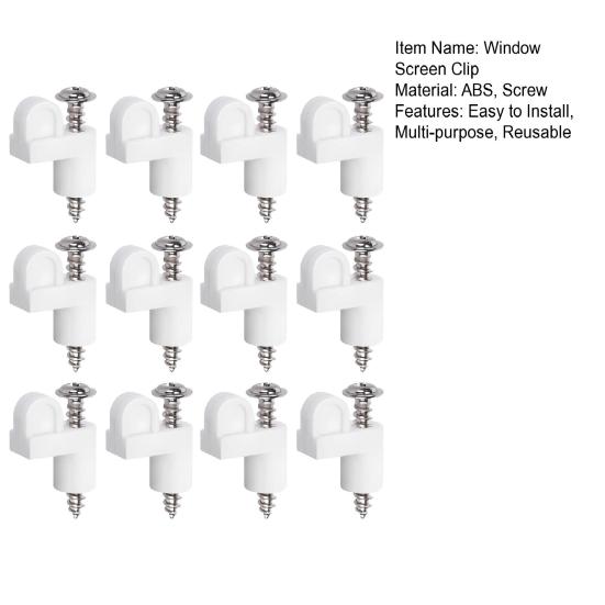 12/24/48Pcs Window Screen Clip with Screws Fastens Winter Window Screens Storm Windows Storm Panels Screen Door Offset Window Clips