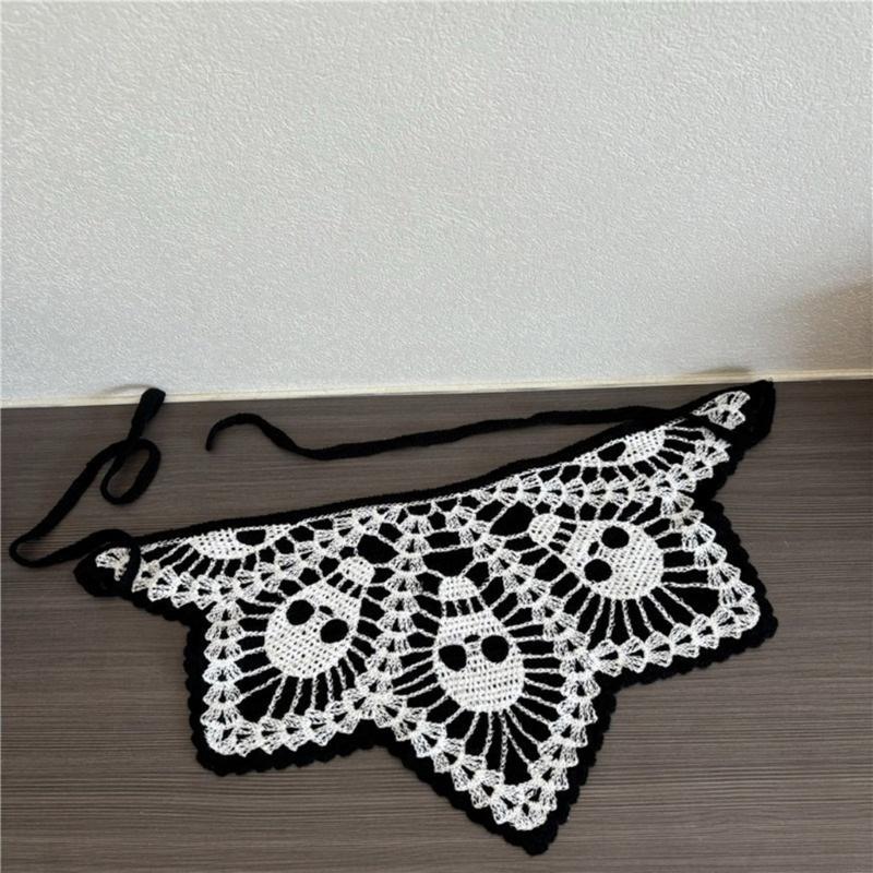 Elegant Skull Pattern Head Scarf Headband Dark Series Hairscarf Bandanas Headpiece for Halloween Party Photo Headscarf
