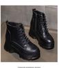 Fashion Women High Heels 9CM Thick Heel Ankle Boots Leather Chunky Shoes Autumn Winter Woman Punk Boots Platform Sneaker Botas Designer