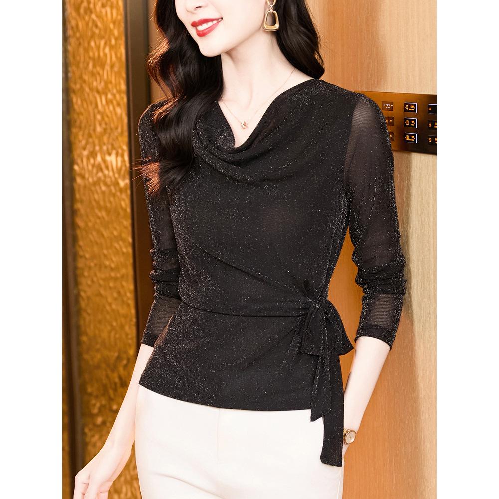 Stylish Lace Mesh Women's Top - Chic Spring/Autumn 2026 Collection