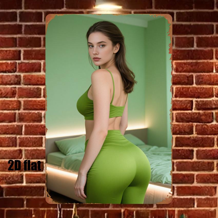 

Metal Iron Art Green Jumpsuit Silhouette Wall Decor x Inch Metal Sign with PreDrilled Holes for Easy Hanging 20x30cm（7.8x11.8inch）