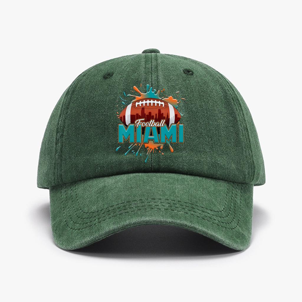 1 Stück Baseballkappe mit "MIAMI"-Aufdruck Unisex Retro Gewaschen Distressed Sonnenhut Outdoor Mode Accessoire Hut für Männer & Frauen