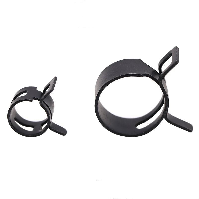 130PCS Spring Band Type Action Fuel Line Silicone Vacuum Hose Pipe Clamp Low Pressure Air Clip Fasteners Assortment Kit Black