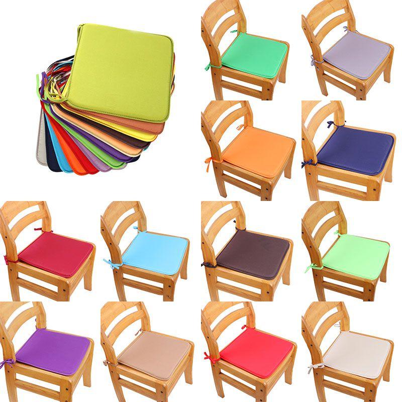 40x40cm Seat Cushions Outdoor Indoor Square Soft Tie On Chair Pad Decor Home