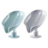 2pcs Hollow Soap Holder With Suction Cup Sponge Soap Dish With-Drain Leaf-Shaped Soap Box Soap Tray Solid Color Soap Box