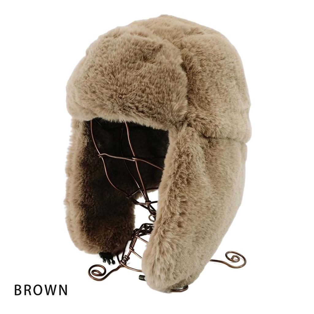 Pilot Cap for Women with Earflaps Free To Hat [Keys] [Brown/Size (up 61cm)]