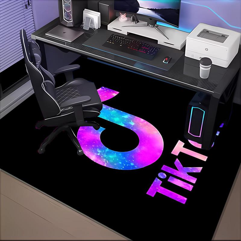 Tiktok Logo Design Rug Game Carpet, Floor Mat for Bedroom Living Room Entryway Rug, Home Decor Idea Gift for Christmas Birthday