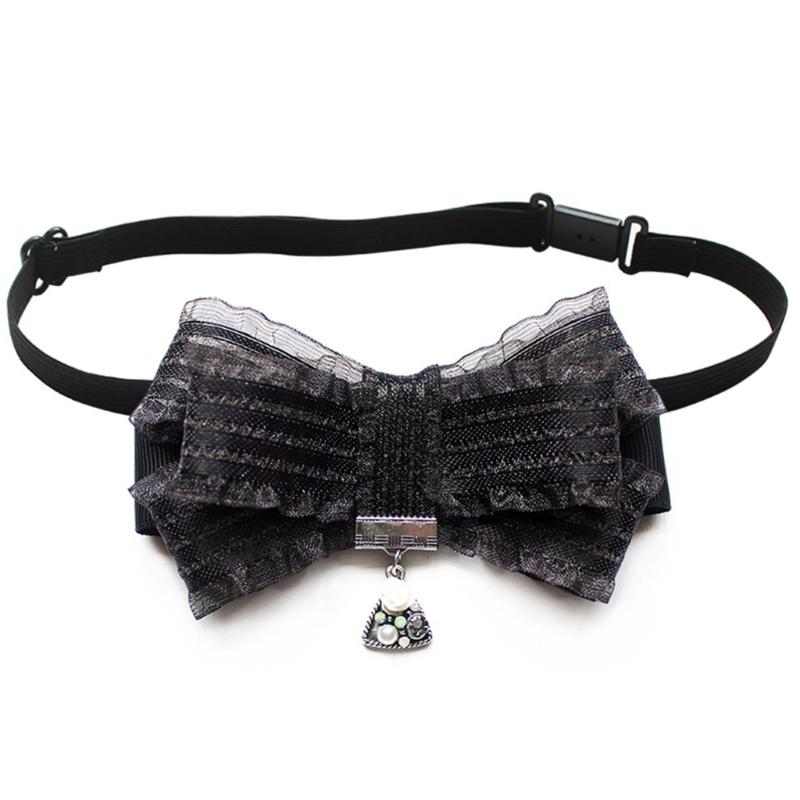 

Ribbon Bowtie Shirt Collar Pin for Women Brooch Pin Lace Bowknot for School Uniform Casual Wear Shirt Decorative Necktie
