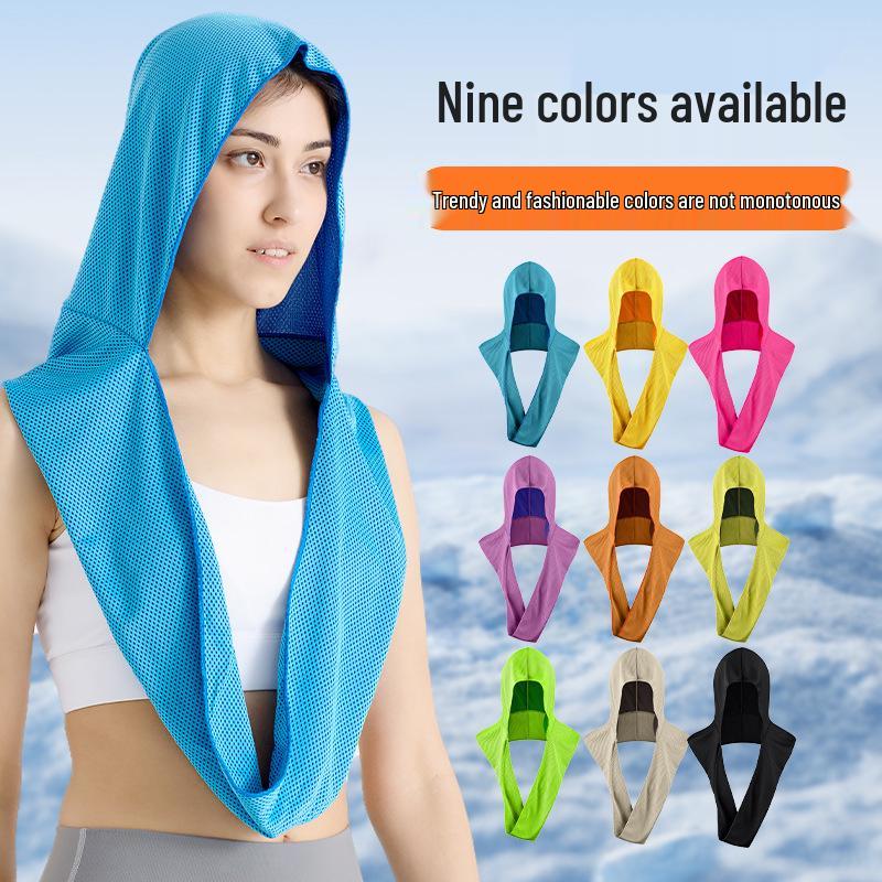U-Shaped Quick-Drying Cooling Hoodie Towel for Sun Protection: Ideal for Gym, Beach, Camping, and Sports