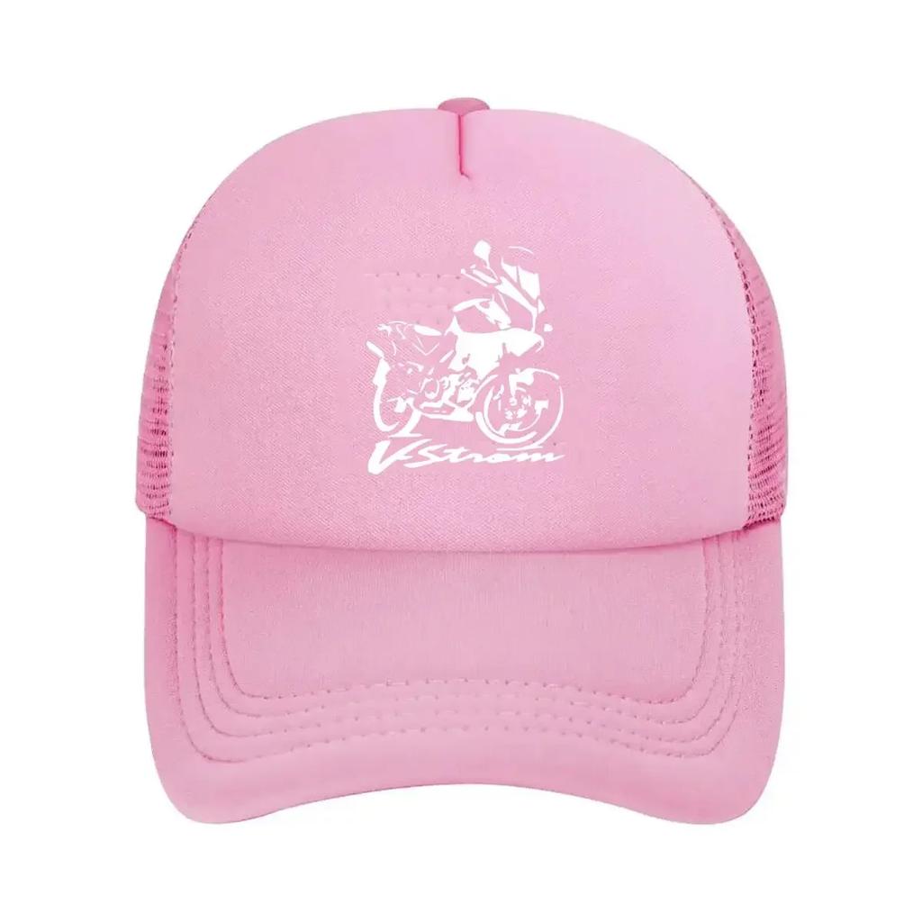 V  Strom Motorcycle Clean white outline of a    bike moto  enthusiast art Mesh Baseball Cap