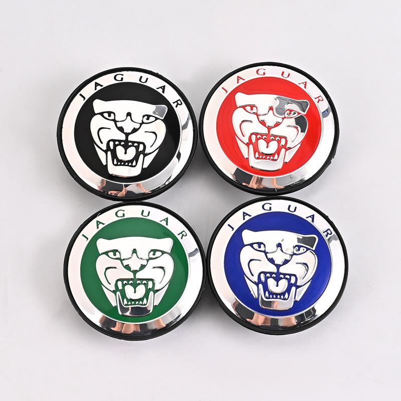 Sada 4 středových krytek hliníkových kol Jaguar 59 mm