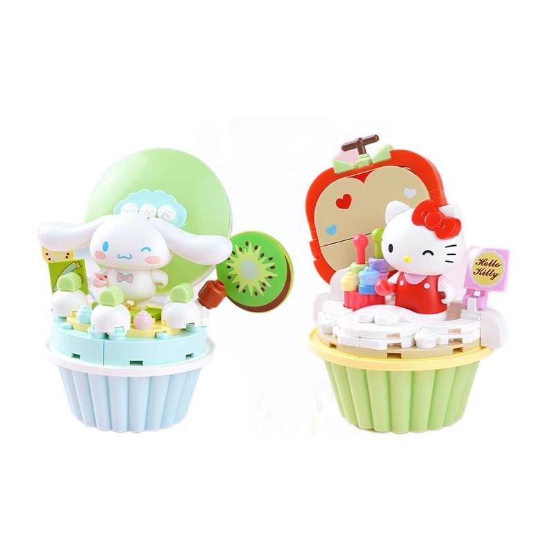 Sanrio Building Blocks Hello Kitty My Melody Cinnamoroll Pompompurin Kuromi Cake Shape Mini Bricks Figures For Christmas Gift
