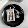 Pu Leather Card Holder Y2K Kpop Photocard Holder With Keychain Idol Photocards Sleeve Bag Display Pendant School Stationery