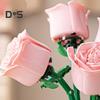 1 Set Building Block Rose Branch DIY Handmade Colorful Flower Block Assembly Toy Plastic Floral Plants Decoration Kids Adults Girls Gift