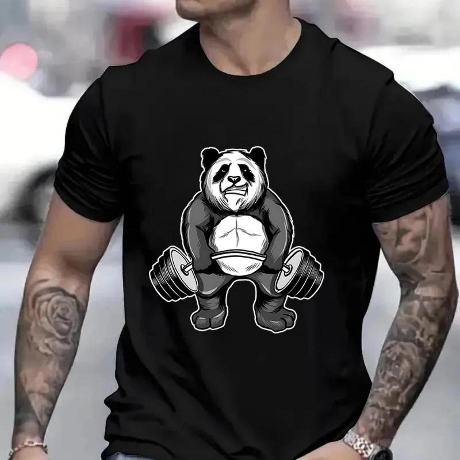 

Футболки Panda Gym с принтом тренера для тренировок, уличная одежда, модная футболка для мужчин и женщин, одежда с коротким рукавом, забавные футболки, топы S