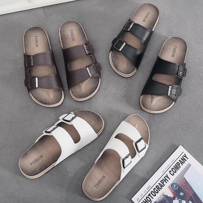 Men's Summer New Arrival Single Strap Non-Slip Thick Sole Sandals - Fashionable, Versatile Beach Shoes for Students