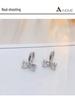 S925 Sterling Silver Bow Zirconia Earrings - Elegant Korean Style for Women