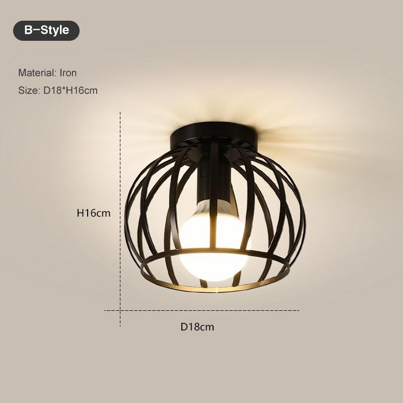 Interior Retro E27 Ceiling Lights for Bedroom Living Room Corridor Indoor Vintage Ceiling Lamps Iorn for Balcony Foyer AC85-265V
