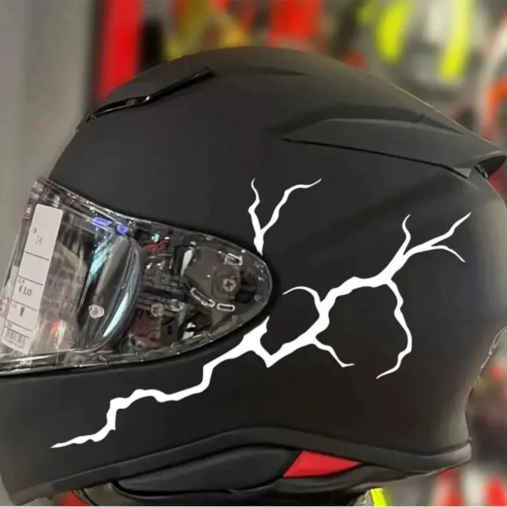 2 Stück reflektierende Blitz-Motorradaufkleber, wasserdicht für DIY-Motorradhelm, Windschutzscheibe, Roller, selbstklebende Vinyl-Aufkleber