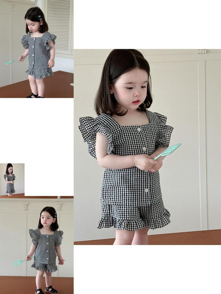Adorable Baby Summer Set Soft Cotton Short Sleeve Outfit For Girls 2024 Korean Style