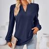 JKASHDK Moda damska Casual Wiosna Jesień Jednolity kolor Drukuj Bluzki i koszule z długim rękawem i dekoltem w kształcie litery V