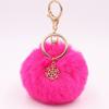 Snowflake Fur Ball Key Chain Bag Charm Plush Ball Keyring Fashion Pompom Pendant  Women Girls