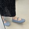2025 French Gentle Fairy Ballet Shoes Sweet and Elegant Suede Bow Temperament Light Mouth Mary Jane Shoes