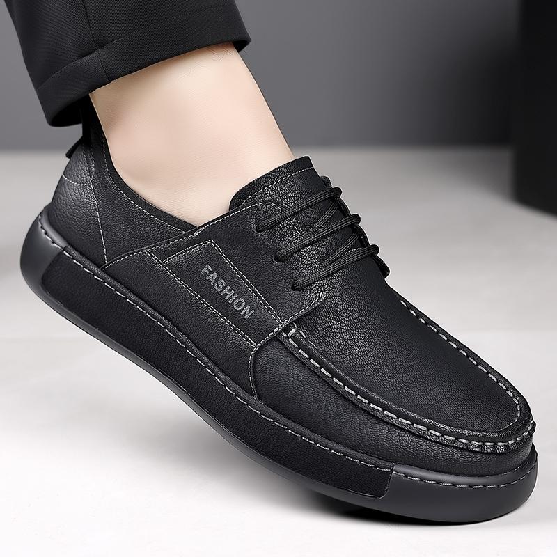 

Мода Новая Ручной Работы Кожа Повседневная Мужская Обувь Дизайн Кроссовки Мужские Дышащая Кожаная Обувь Мужская Уличные Кроссовки 38 чёрный