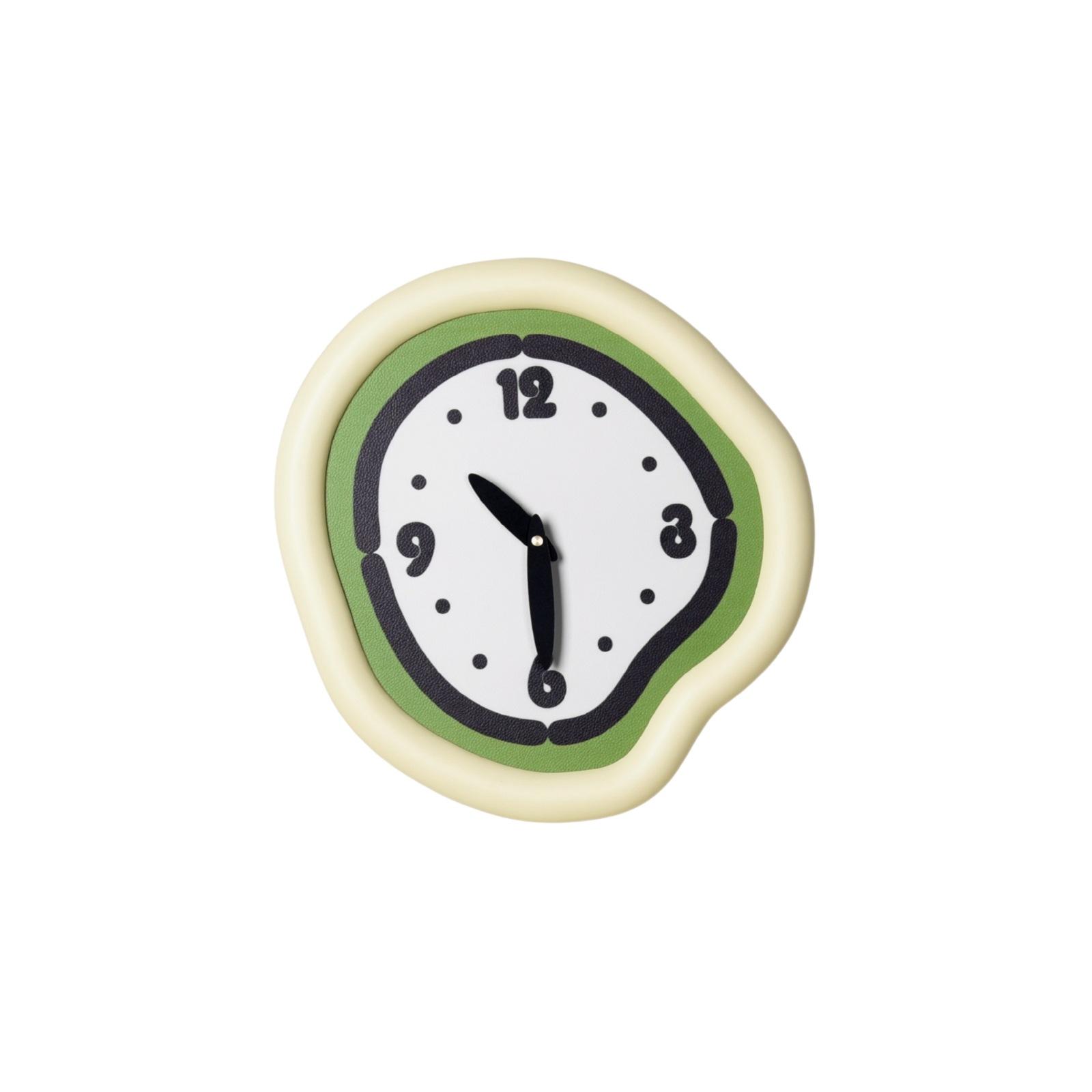 

Кремовый стиль без пробивания Зеленый край Бесшумные часы Японский и корейский Минималистичный Декор для спальни Настенные часы Современные Креативные Простые Настенные Fresh Green - 33 × 35cm