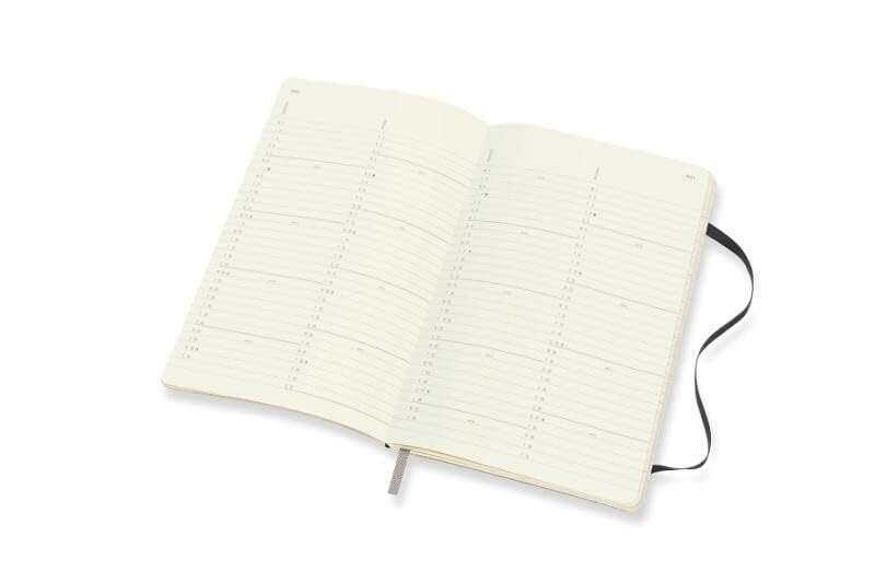 Moleskine 2021 Monthly Planner, 12M, Large, Black, Soft Cover (5 x 8.25)