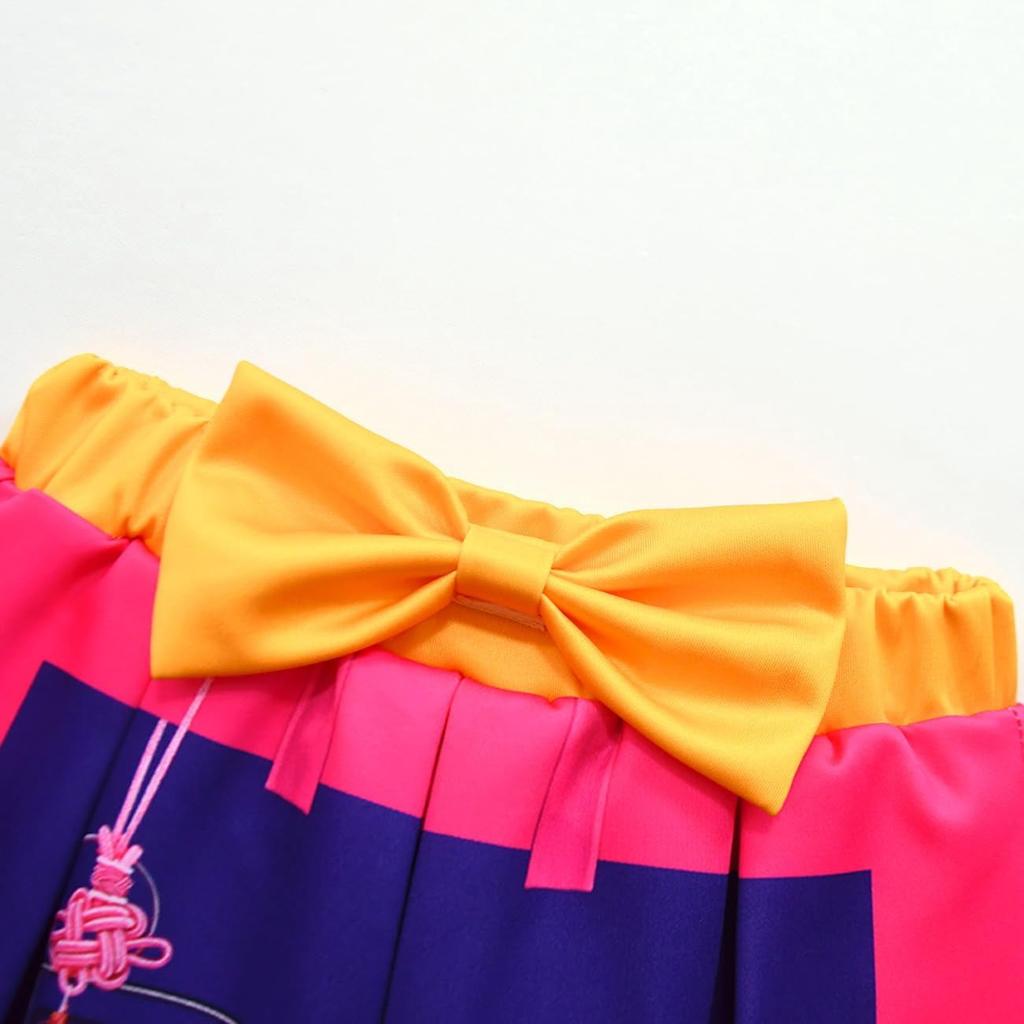 Children's Fashion Suit Skirt Round Neck Short Sleeve Top Pleated Skirt
