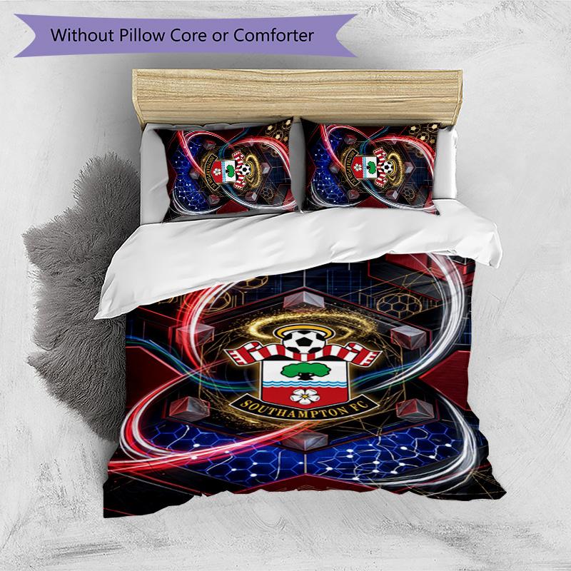 Southampton Football Printed 3 Pieces Bedding Set, Comfortable Skin Friendly Bedroom Duvet Cover Set