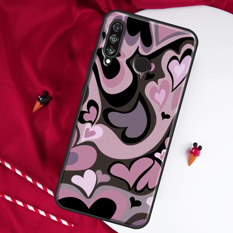 Purple Heart Swirl Aesthetic For Huawei Nova 8i 7i 11i 12i 12s 9 10 SE Y90 Y60 Y70 Y72 Y61 Y91 P30 P40 Lite P60 Pro Case