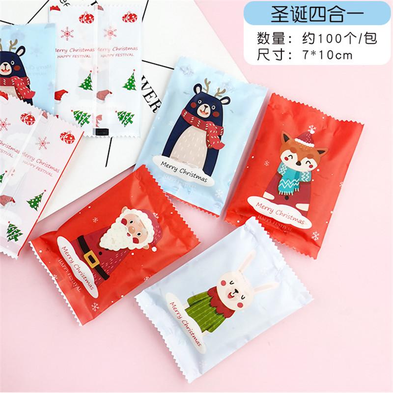 100 Stück Neue Schneeflocken-Knusperverpackung Blumentee Kekse Nougat Maschinell versiegelt Transparente Gefrostete Beutel Weihnachtsgeschenkverpackung